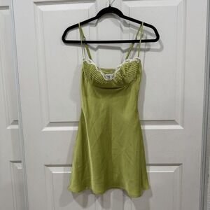Women's Princess Polly Green Mini Slip Dress Size US 2 Green Fairy